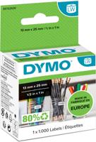Dymo etiketten LabelWriter ft 13 x 25 mm, verwijderbaar, wit, 1000 etiketten - thumbnail