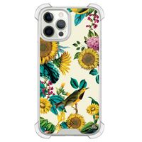 iPhone 12 (Pro) siliconen shockproof hoesje - Sunflowers