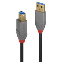 Lindy 36743 USB-kabel 3 m USB 3.2 Gen 1 (3.1 Gen 1) USB A USB B Zwart, Grijs