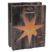 Set van 2x stuks decoratie kerstster lampionnen wit 60 cm - Kerststerren - thumbnail