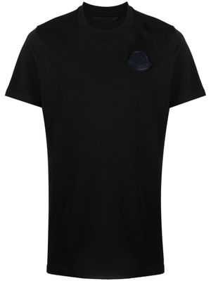Moncler t-shirt en coton à patch logo - Noir