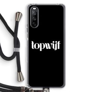 Topwijf Zwart: Sony Sony Xperia 10 III Transparant Hoesje met koord