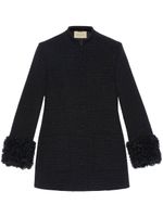 Gucci contrasting-cuffs bouclé fitted jacket - Noir - thumbnail