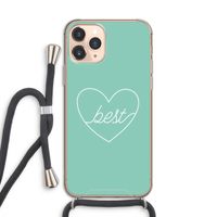 Best heart pastel: iPhone 11 Pro Transparant Hoesje met koord