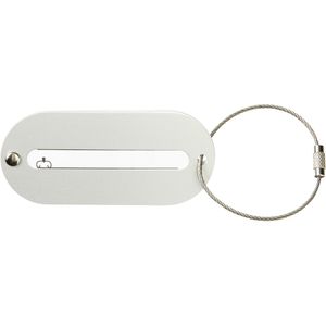 Kofferlabel Isa - zilver - 8.5 x 4 cm - reiskoffer/handbagage label