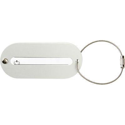Kofferlabel Isa - zilver - 8.5 x 4 cm - reiskoffer/handbagage label