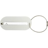 Kofferlabel Isa - zilver - 8.5 x 4 cm - reiskoffer/handbagage label