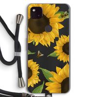 Sunflower and bees: Pixel 4a 5G Transparant Hoesje met koord
