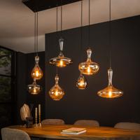 LifestyleFurn Hanglamp San Glas, 4+3-lamps - Artic zwart - thumbnail