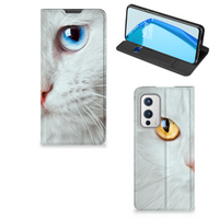 OnePlus 9 Hoesje maken Witte Kat