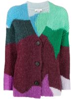 Vince cardigan en maille nervurée à motif intarsia - Vert - thumbnail