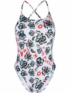 Emporio Armani maillot de bain à fleurs - Blanc