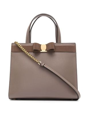 Ferragamo sac cabas Viva Bow - Marron