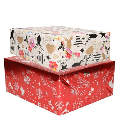 8x Rollen Kerst inpakpapier/cadeaupapier mixprint 250 x 70 cm