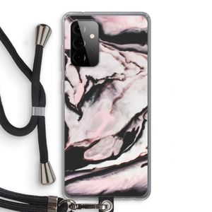 Roze stroom: Samsung Galaxy A72 5G Transparant Hoesje met koord