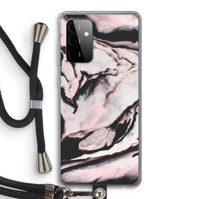 Roze stroom: Samsung Galaxy A72 5G Transparant Hoesje met koord