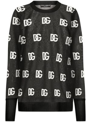 Dolce & Gabbana pull DG à effet de transparence - Noir