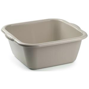 Plasticforte teiltje/afwasbak - vierkant - kunststof - 15 liter - 41 x 39 x 16 cm - Taupe