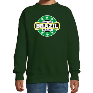 Have fear Brazil / Brazilie is here supporter trui / kleding met sterren embleem groen voor kids 14-15 jaar (170/176)  -