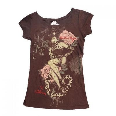 Bettie Page Leopard T-shirt Brown-L