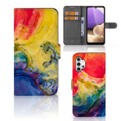 Hoesje Samsung Galaxy A32 4G Watercolor Dark Hoesje Samsung Galaxy A32 4G Watercolor Dark