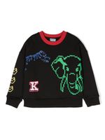 Kenzo Kids sweat en coton à imprimé graphique - Bleu - thumbnail