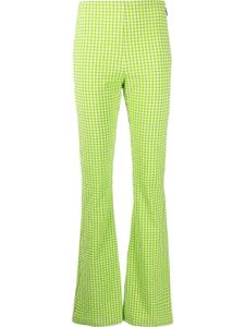 MSGM pantalon évasé à carreaux - Vert