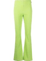 MSGM pantalon évasé à carreaux - Vert - thumbnail