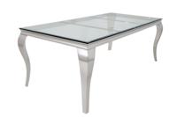 Eettafel MODERN BAROCK BARRACUDA 200cm chroom incl. glazen blad zonder teakhouten blad - 44363 - thumbnail