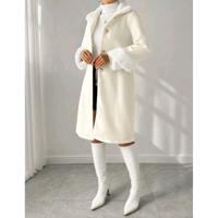 Bon&Bon Women's Winter Jacket - Apricot Cotton Button-Front Long Coat S(36)