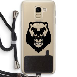 Angry Bear (black): Samsung Galaxy J6 (2018) Transparant Hoesje met koord