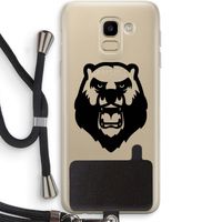 Angry Bear (black): Samsung Galaxy J6 (2018) Transparant Hoesje met koord