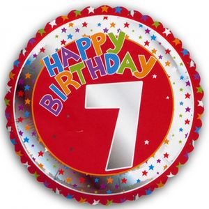 Happy Birthday 7 jaar folie ballon   -