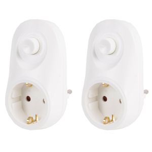 Multipak van 2x stuks benson stekkers wit met dimmer