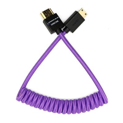 Kondor Blue Gerald Undone Mini HDMI naar Full HDMI-kabel 12"-24" gekruld, paars
