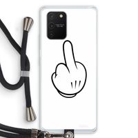 Middle finger white: Samsung Galaxy S10 Lite Transparant Hoesje met koord
