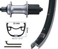 Kgs achterwiel 28 inch (622) mach1 er10 zw/zilver cassette 8/9 sp uitval