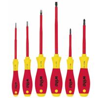 Wiha SoftFinish Schroevendraaierset VDE 6-delig Plat, Kruiskop Phillips
