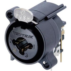 Neutrik NCJ6FA-H XLR-connector Flensbus, contacten haaks Aantal polen: 3 Zwart 1 stuk(s)