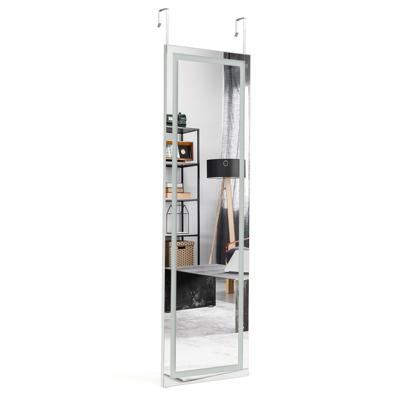 Wandspiegel 2-in-1 Full-body Spiegel met 3 Kleuren Ledverlichting Deurspiegel Hangspiegel voor Slaapkamer 120cm x 37cm Wit