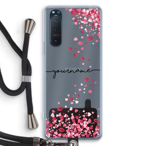 Hartjes en kusjes: Sony Xperia 5 II Transparant Hoesje met koord
