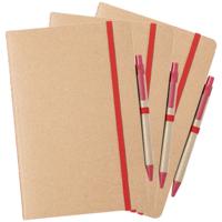 Notitieboekje/opschrijfboekje A5 - Set van 3x stuks - Nature Line - 15 x 21 cm - 60 blanco paginas -