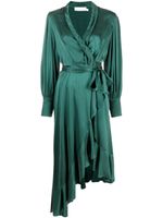 ZIMMERMANN robe portefeuille à bords volantés - Vert - thumbnail