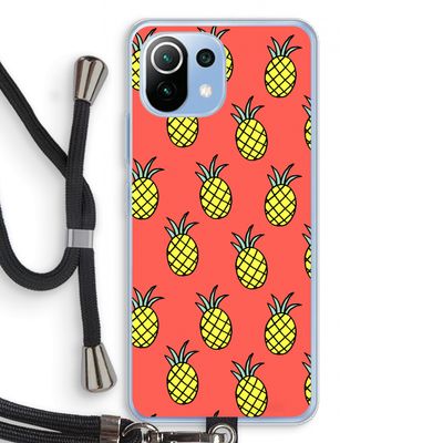Ananas: Xiaomi Mi 11 Lite Transparant Hoesje met koord