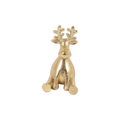 Rendier zittend Brant S goud 6x7x11cm