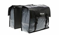 Falkx dubbele fietstas Bisonyl 40 liter grijs/zwart