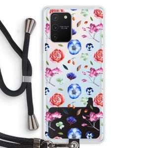 Bloemetjes: Samsung Galaxy S10 Lite Transparant Hoesje met koord
