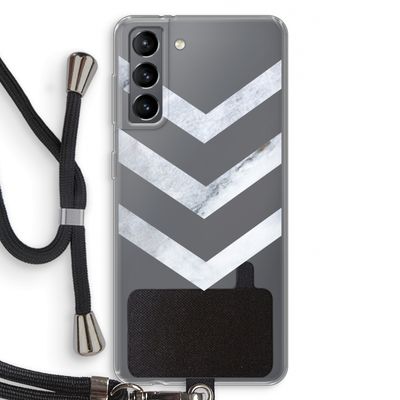 Marmeren pijlen: Samsung Galaxy S21 Transparant Hoesje met koord