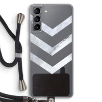 Marmeren pijlen: Samsung Galaxy S21 Transparant Hoesje met koord