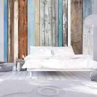 Zelfklevend fotobehang - Kleuren op een rij, Planken, Premium Print - thumbnail